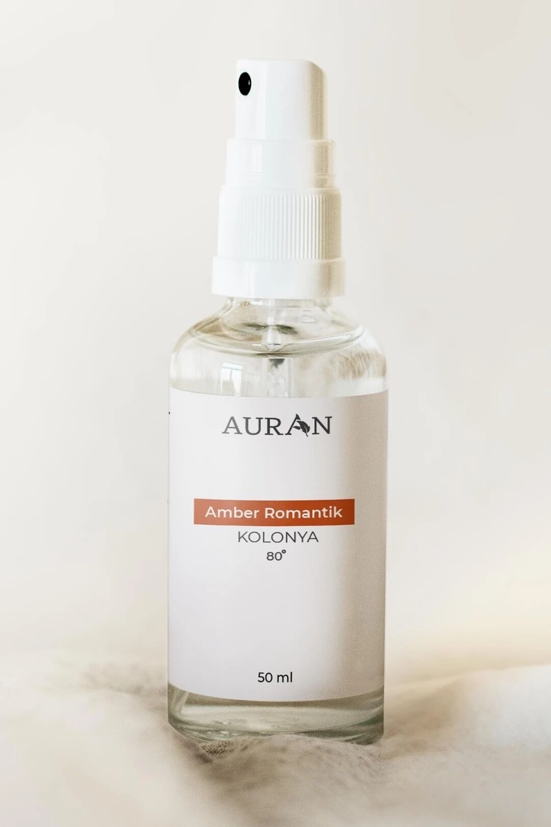 AURAN Amber Romantik Cam Şişe 80 Derece Kolonya 50 ml.