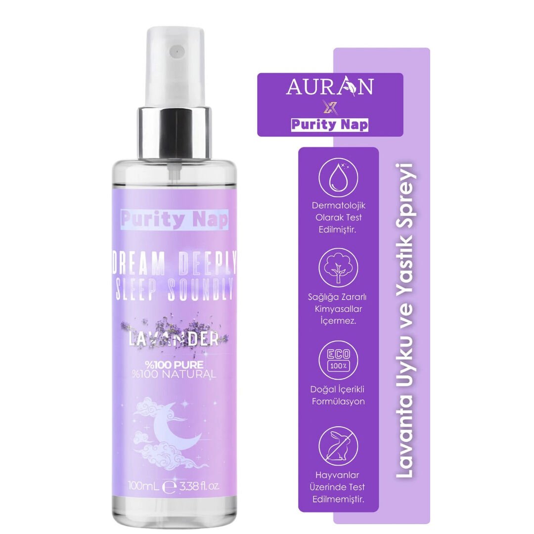 AURAN Lavanta Uyku Ve Yastık Spreyi Sleep And Pillow Sprey ,Doğal Melatonin Aromaterapi Sprey 100 ml.