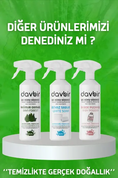 DAVBİR Yağmur Orman Kokulu WC Kötü Koku Giderici Ultra Kalıcı Yüzey Parfümü 250 ml.