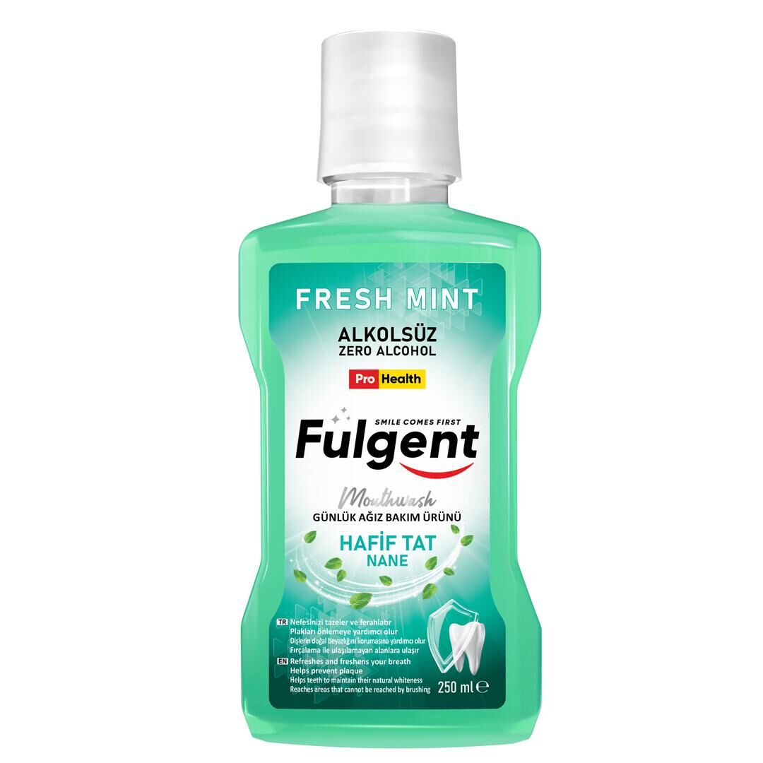 FULGENT FRES MINT MOUTHWASH 250 ML   Fulgent Fresh Mint Hafif Nane Günlük Ağız Bakım Suyu Gülüşünüzü Parlatır!