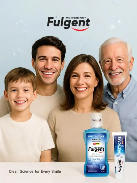 FULGENT ACTIVE CARE MOUTHWASH 250 ML  Fulgent Multi-Care Cool Mint Günlük Ağız Bakım Suyu Gülüşünüzü Parlatır!