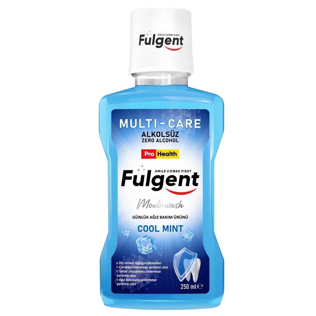 FULGENT ACTIVE CARE MOUTHWASH 250 ML  Fulgent Multi-Care Cool Mint Günlük Ağız Bakım Suyu Gülüşünüzü Parlatır!