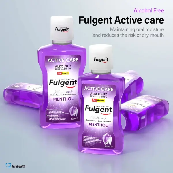 FULGENT ACTIVE CARE MOUTHWASH Günlük Ağız Bakım Suyu Menthol Ferahlığı ! 500 ML