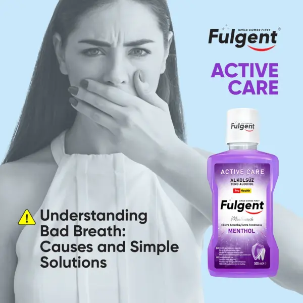 FULGENT ACTIVE CARE MOUTHWASH Günlük Ağız Bakım Suyu Menthol Ferahlığı ! 500 ML