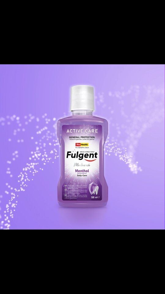 FULGENT ACTIVE CARE MOUTHWASH Günlük Ağız Bakım Suyu Menthol Ferahlığı ! 500 ML