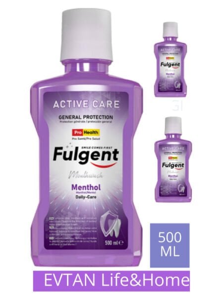 FULGENT ACTIVE CARE MOUTHWASH Günlük Ağız Bakım Suyu Menthol Ferahlığı ! 500 ML