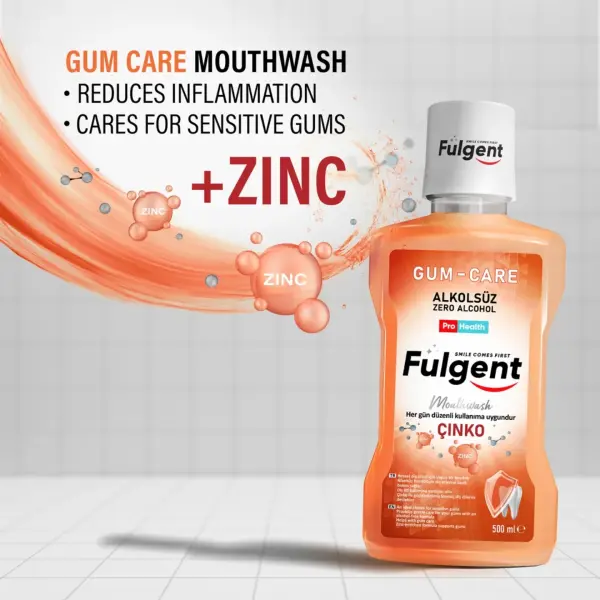 FULGENT GUM-CARE MOUTHWASH Zinc Günlük Ağız Bakım Suyu ! 500 ML KİŞİSEL BAKIM