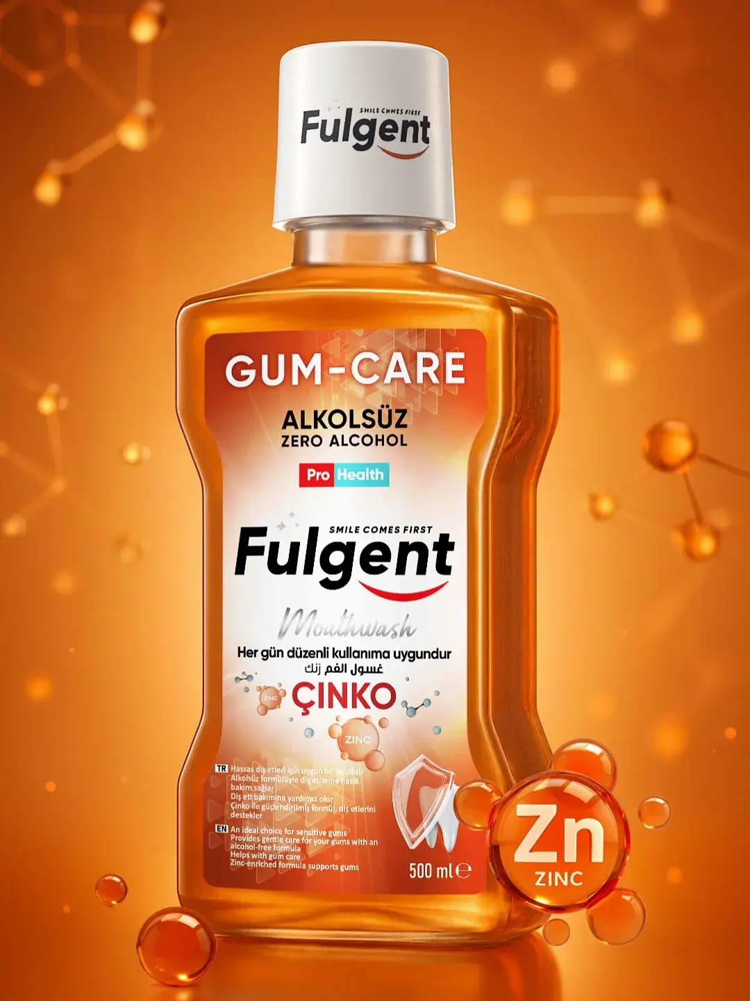 FULGENT GUM-CARE MOUTHWASH Zinc Günlük Ağız Bakım Suyu ! 500 ML KİŞİSEL BAKIM
