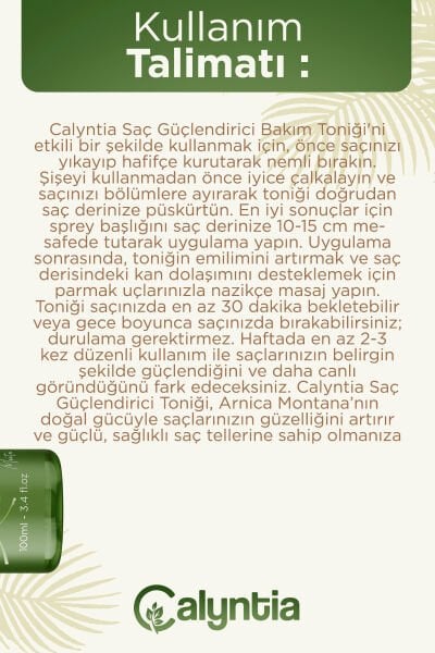 EVTAN Life&Home-CALYNTİA Arnika Montana Özlü Canlandırıcı Saç Bakım Toniği- Hair Care Tonic 100 ML
