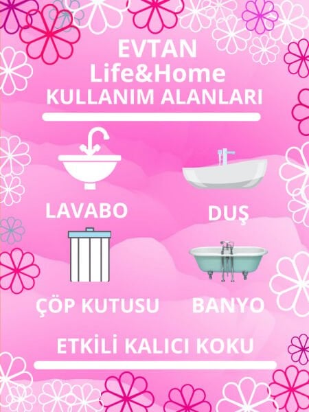 EVTAN Life&Home Bebek Pudrası Kokulu WC Koku Giderici Ultra Kalıcı Yüzey Parfümü 400 ML