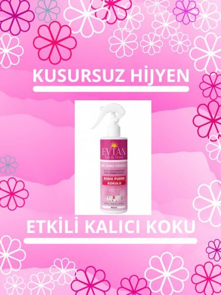 EVTAN Life&Home Bebek Pudrası Kokulu WC Koku Giderici Ultra Kalıcı Yüzey Parfümü 400 ML