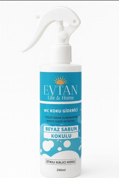 EVTAN Life&Home Beyaz Sabun Kokulu WC Koku Giderici Ultra Kalıcı Yüzey Parfümü 250 ML