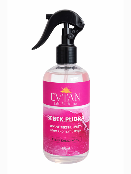 EVTAN Life&Home Bebek Pudrası Kokulu Oda Ve Tekstil Spreyi Oda Kokusu Room Spray 250 ML