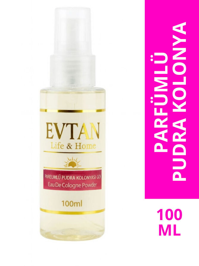 EVTAN Life&Home Parfümlü 80° Pudra Kolonyası 100 ML  Pet Şişe 80° Turkish Eau De Cologne