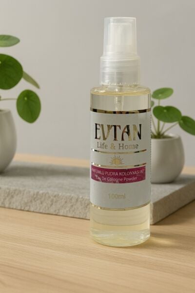 EVTAN Life&Home Parfümlü 80° Pudra Kolonyası 100 ML  Pet Şişe 80° Turkish Eau De Cologne