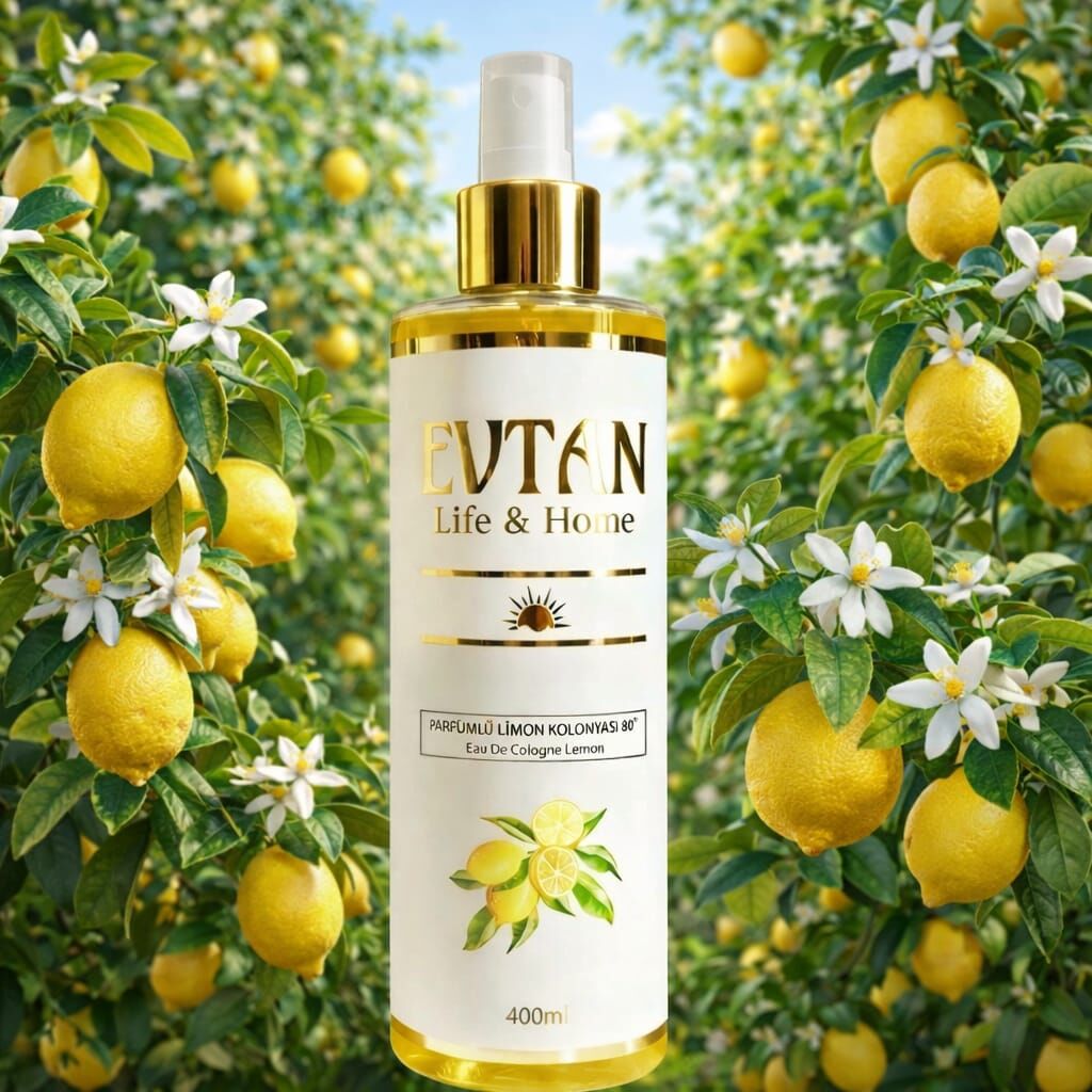 EVTAN Life & Home Parfümlü Limon Kolonyası 80° 400 ML Eau De Cologne Lemon