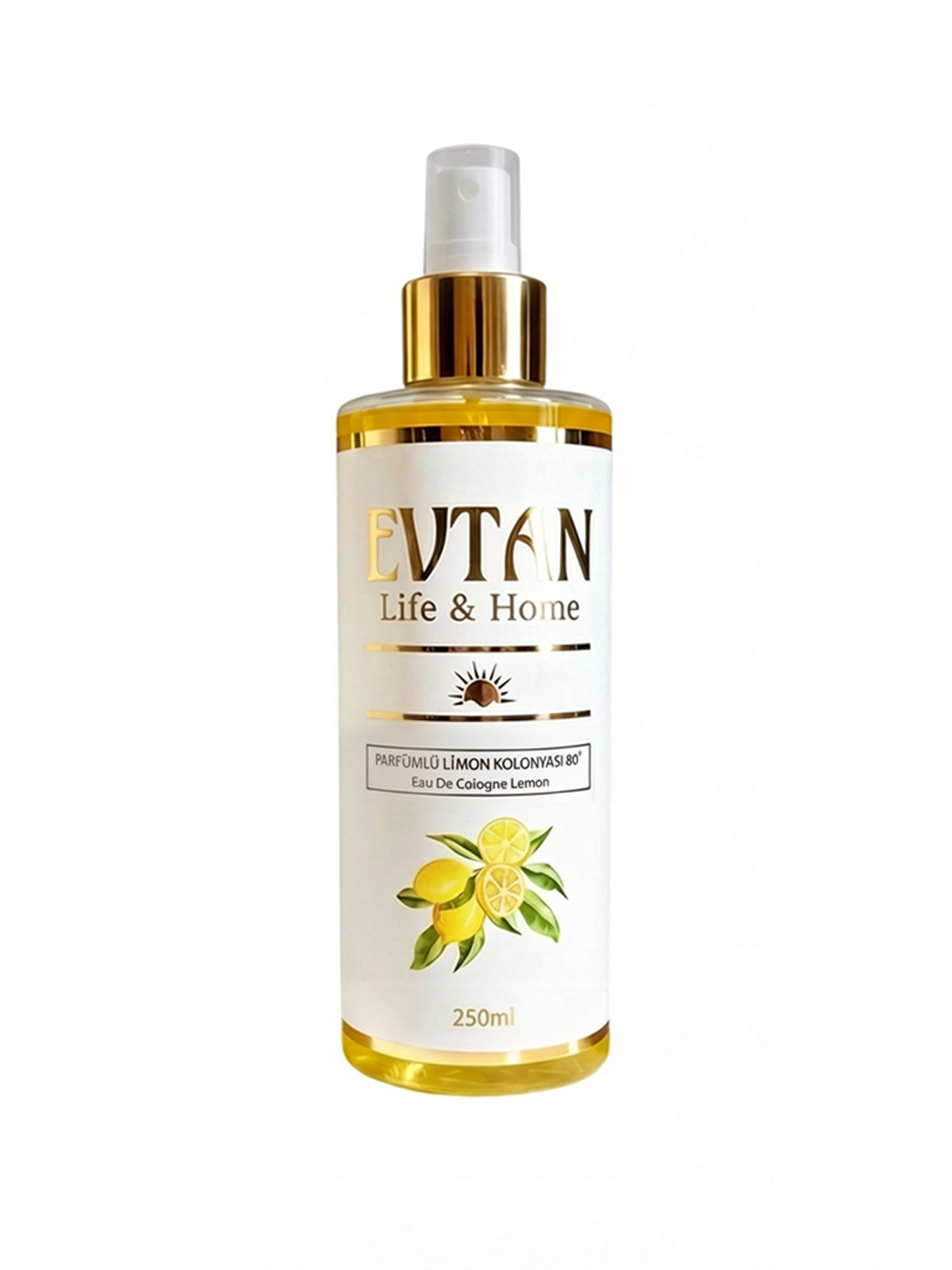 EVTAN Life & Home 80° Parfümlü Limon Kolonyası 250 ML Eau De Cologne Lemon