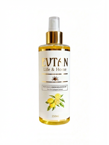 EVTAN Life & Home 80° Parfümlü Limon Kolonyası 250 ML Eau De Cologne Lemon