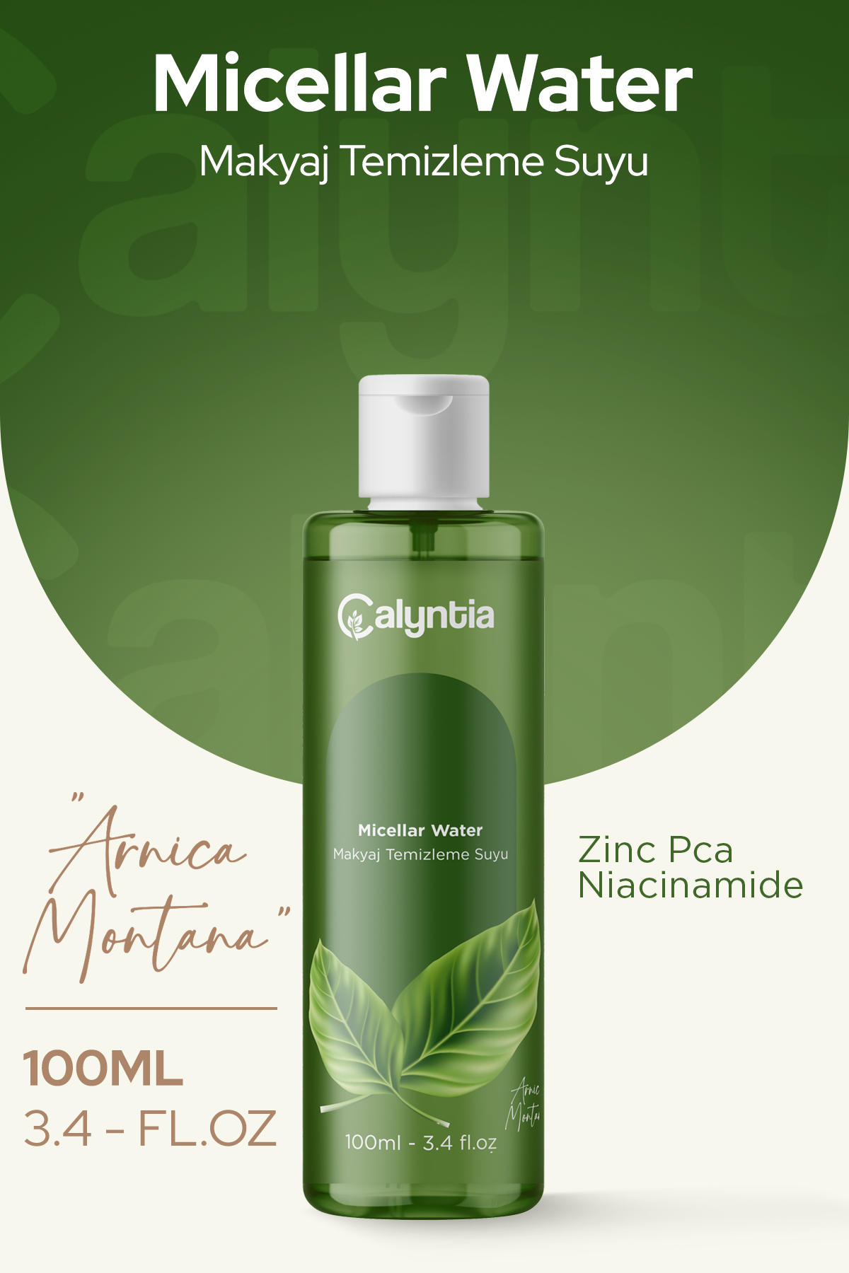 EVTAN Life&Home -CALYNTİA Tüm Ciltler İçin Makyaj Temizleyici Micellar Su ,Arnika Montana 100 ML