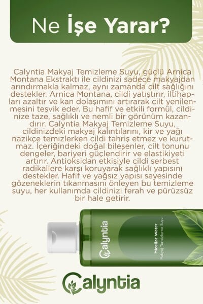 EVTAN Life&Home -CALYNTİA Tüm Ciltler İçin Makyaj Temizleyici Micellar Su ,Arnika Montana 100 ML