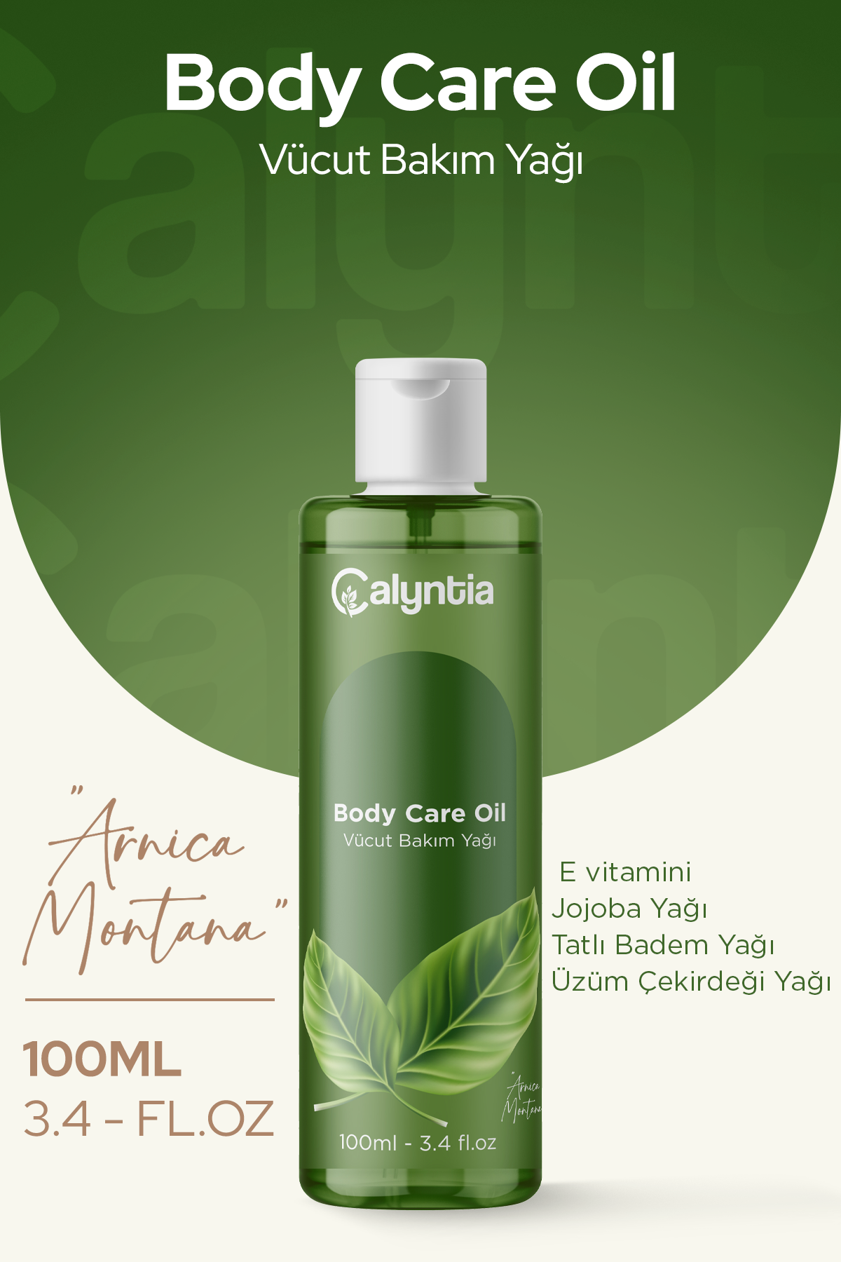 EVTAN Life&Home-Calyntia Vücut Bakim Yağı, Arnika Montana Özlü Dogal Vücut Bakim Yagi 100 ML